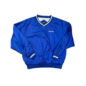 Sport-Tek Windbeaker Jacket Men's L 2005-06 Blue Bear Babe Ruth Delaware V-Neck